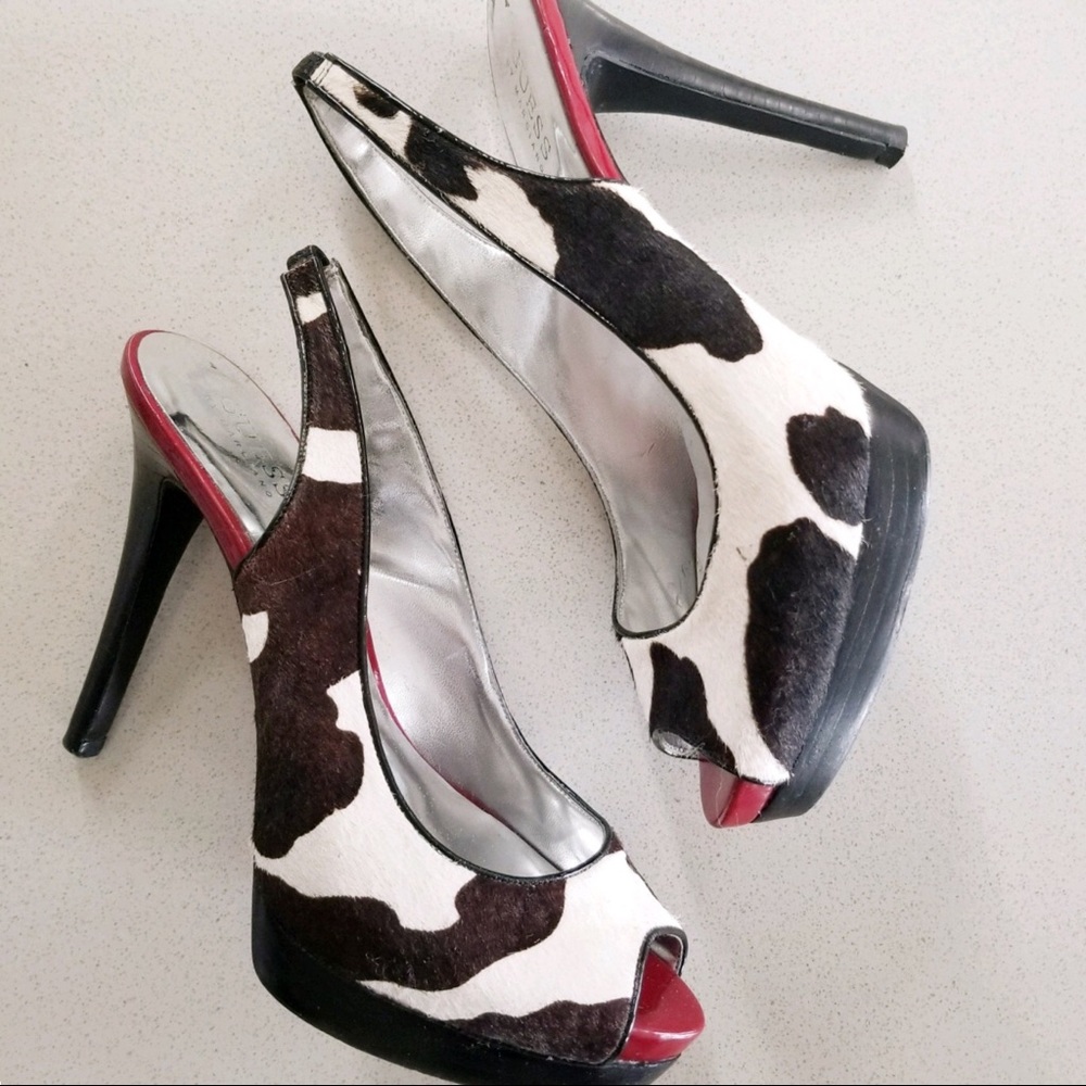 Guess animal print peep toe pumps - 7 1/2